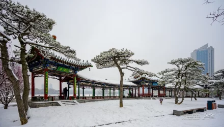 雪中仿古建筑风光